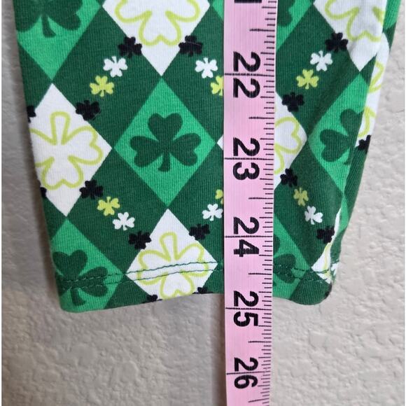 NOBO Green St. Patricks Day Leggings Clover Shamrock Diamond - Picture 9 of 12